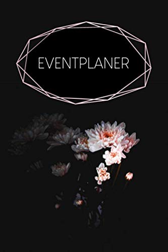 Eventplaner: Gepunktetes Notizbuch zum Planen deiner Parties und Events | Motiv: Schwarze Blume