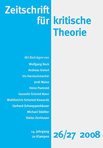 Zeitschrift für kritische Theorie: HEFT 26/27 von Klampen, Dietrich zu