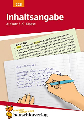 Inhaltsangabe. Aufsatz 7.-9. Klasse, A5-Heft: Deutsch: Übungen fürs Gymnasium - Texte schreiben zu Roman, Kurzgeschichte, Reportage