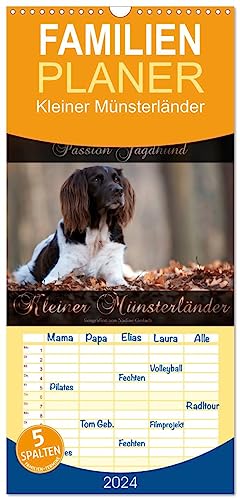 Familienplaner 2024 - Passion Jagdhund - Kleiner Münsterländer mit 5 Spalten (Wandkalender, 21 cm x 45 cm) CALVENDO