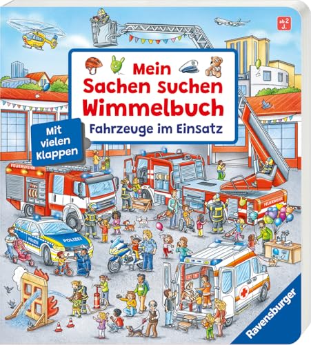 Mein Sachen suchen Wimmelbuch: Fahrzeuge im Einsatz, Pappbilderbuch mit Klappen ab 2 Jahren, Bilderbuch Mein Sachen suchen Wimmelbuch: Fahrzeuge im Einsatz, Pappbilderbuch mit Klappen ab 2 Jahren, Bilderbuch von Ravensburger Verlag GmbH