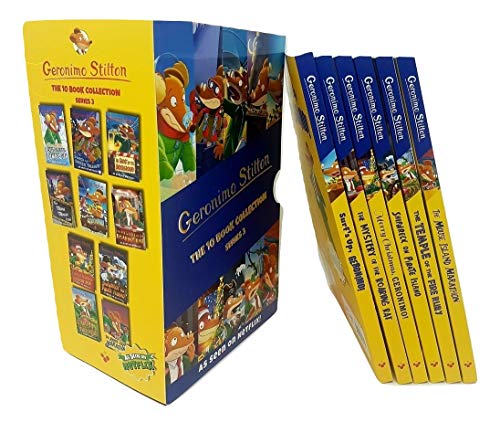 Geronimo Stilton Serie 3, Boxset mit 10 Büchern (Ein käsefarbener Camper Van, Die Suche nach einem versunkenen Schatz, Der Mona-Mousa-Code ... Der ... Vom Feuerrubin, Der Mäuseinsel-Marathon)