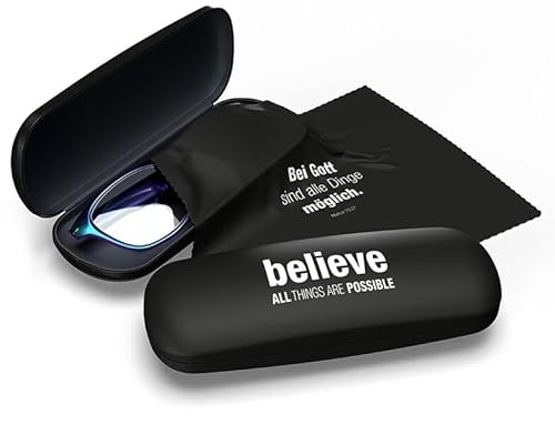 Brillenetui - Believe all things are possible: Mit Mikrofasertuch.