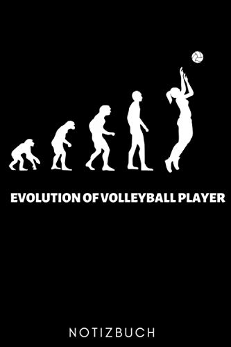 EVOLUTION OF VOLLEYBALL PLAYER NOTIZBUCH: A5 Notizbuch KARIERT für Volleyball Spieler | Volleyball Geschenke | Training | Beachvolleyball Bücher | Sportler Buch | Volleyballbuch | Trainingsbuch