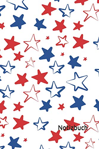 Notizbuch: USA Notizbuch | 6x9 Zoll DIN A5 | 120 Seiten Punktraster | Amerika Notizheft | Sternenmuster Tagebuch | Sterne Notebook | Reisetagebuch von Independently published