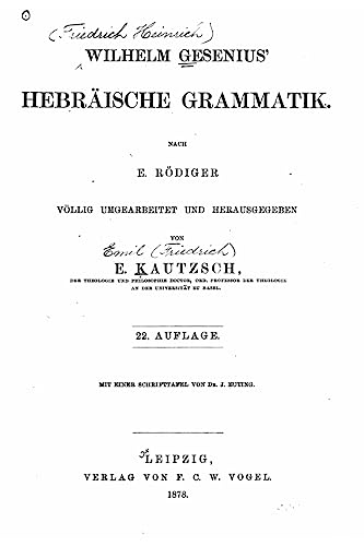 Wilhelm Gesenius' Hebräische Grammatik