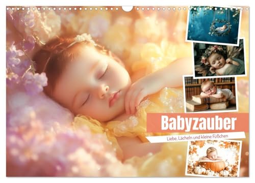 Babyzauber (Wandkalender 2026 DIN A3 quer), CALVENDO Monatskalender: Die schönsten und emotionalsten Augenblicke kleiner Wunder, von winzigen Händchen ... liebevollen Blicken und fröhlichem Lächeln. von Calvendo