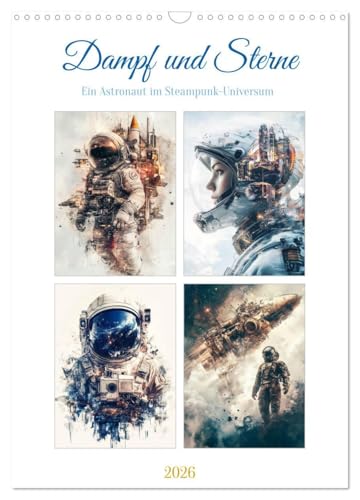 Dampf und Sterne (Wandkalender 2026 DIN A3 hoch), CALVENDO Monatskalender: Astronauten sind die Pioniere der Zukunft, die an der Spitze des menschlichen Wissens und der Technologie stehen. von Calvendo