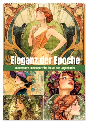 Eleganz der Epoche (Wandkalender 2026 DIN A2 hoch), CALVENDO Monatskalender: Diese Ladys verkörpern die Ästhetik einer Epoche, in der fließende ... Ornamente und feminine Eleganz verschmelzen. von Calvendo