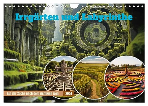 Irrgärten und Labyrinthe (Wandkalender 2024 DIN A4 quer), CALVENDO Monatskalender von CALVENDO