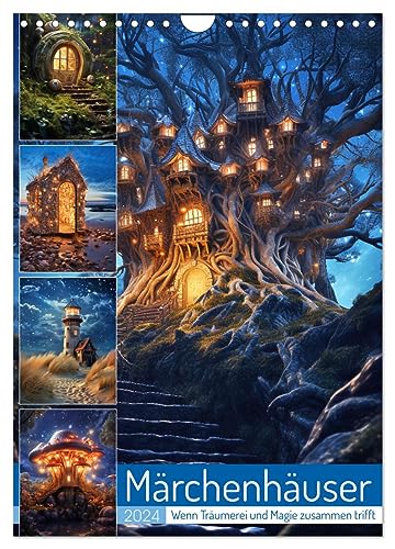Märchenhäuser (Wandkalender 2024 DIN A4 hoch), CALVENDO Monatskalender von CALVENDO