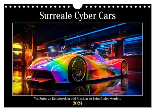 Surreale Cyber Cars (Wandkalender 2024 DIN A4 quer), CALVENDO Monatskalender von CALVENDO