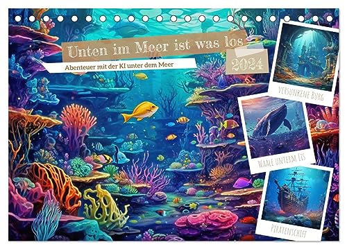 Unten im Meer ist was los (Tischkalender 2024 DIN A5 quer), CALVENDO Monatskalender von CALVENDO