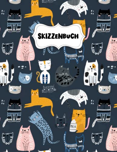 Skizzenbuch: Niedliche kleine Kätzchen Zeichenblock A4 für Kinder: Blanko Zeichenmappe A4 Zeichen Block von Independently published