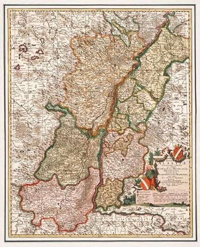 Historische Karte: Elsaß 1702 (Plano): Kartuscheninschrift: Totius Alsatiae Novissima Tabula : qua simul Sundgovia, Brisigavia, Ortenavia maxima pars ... cum Privil. Ordin. General. Belgii Foederati von Rockstuhl, H