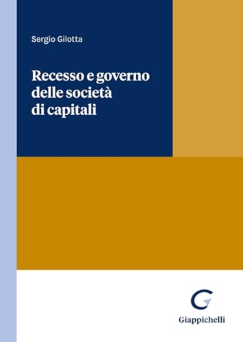 Recesso e governo delle società di capitali von Giappichelli