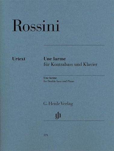 Une larme für Kontrabass und Klavier: Besetzung: Kontrabass und Klavier (G. Henle Urtext-Ausgabe)