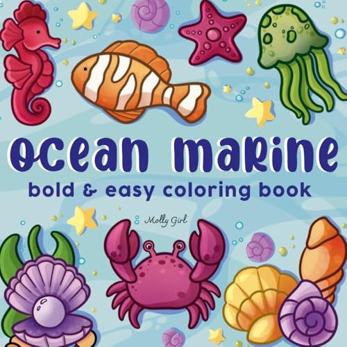 Ocean Marine Coloring Book: Bold and Easy Sea Life, Scenes, Animals For Adults and Kids von Independently published
