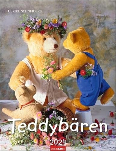 Teddybären-Kalender 2024. Foto-Wandplaner mit niedlichen Teddys. Jeden Monat ein liebevoll arrangiertes Bären-Foto im Format 30x39 cm. Mit Platz zum Eintragen. von Weingarten
