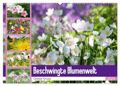 Beschwingte Blumenwelt (Wandkalender 2025 DIN A2 quer), CALVENDO Monatskalender