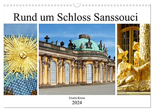 Rund um Schloss Sanssouci (Wandkalender 2024 DIN A3 quer), CALVENDO Monatskalender von CALVENDO