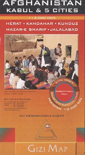 Gizi Map Afghanistan, Kabul & 5 Cities, Geographical Map: Herat, Kandahar, Kunduz, Mazar-E Sharif, Jalalabad. Map for Businessmen & Tourists. With ... With Index. Relief with elevation tints Gizi Map Afghanistan, Kabul & 5 Cities, Geographical Map: Herat, Kandahar, Kunduz, Mazar-E Sharif, Jalalabad. Map for Businessmen & Tourists. With ... With Index. Relief with elevation tints