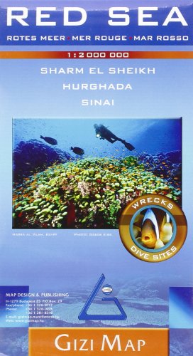 Red Sea Geographical 1 : 2 000 000: Sharm El Sheik, Hurghada, Sinai. Wrecks Dive Sites