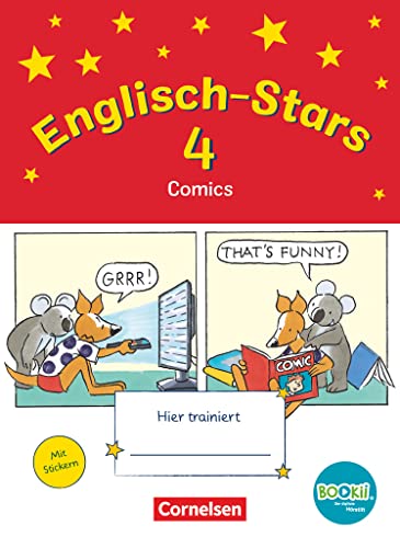 Englisch-Stars - BOOKii-Ausgabe - 4. Schuljahr: Übungsheft Comics - Mit Lösungen