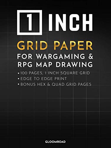 1 Inch Grid Paper: Hardcover Square Graph Notebook for RPG Map Drawing, Wargaming Terrain; 100 Large Quad Grid Pages ; 1" Thick Grid