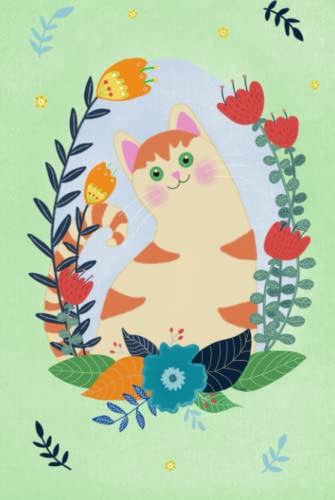 Notebook, Notizbuch: Kawaii Neko, Cute cat, Pastell flower notebook
