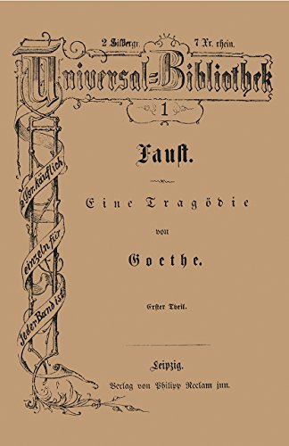 Faust: Eine Tragödie. Erster Theil (Reclams Universal-Bibliothek)