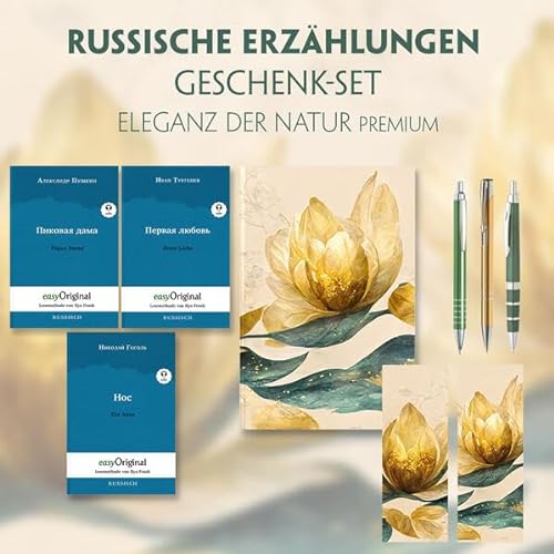 Russische Erzählungen Geschenkset - 3 Bücher (mit Audio-Online) + Eleganz der Natur Schreibset Premium: Russische Erzählungen Geschenkset - ... - Lesemethode von Ilya Frank)