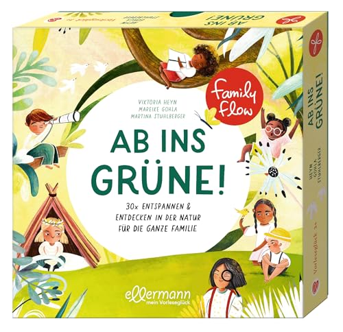 FamilyFlow. Ab ins Grüne!: 30 x Entspannen & Entdecken in der Natur für die ganze Familie. Kartenbox mit Ideen für Auszeiten in der Natur für Familien mit Kindern ab 3 Jahren von Ellermann Heinrich Verlag