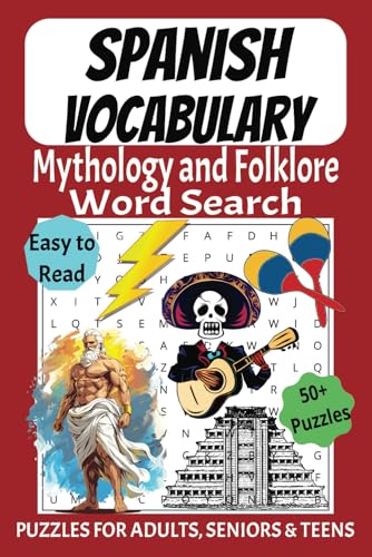 Spanish Vocabulary Word Search Puzzle Book: Word Searches with Easy to Read Print Spanish Vocabulary about Mythology and Folklore | 6x9 inches, 110 ... Holidays and Free Times | Fun Memory Exercise Spanish Vocabulary Word Search Puzzle Book: Word Searches with Easy to Read Print Spanish Vocabulary about Mythology and Folklore | 6x9 inches, 110 ... Holidays and Free Times | Fun Memory Exercise von Independently published