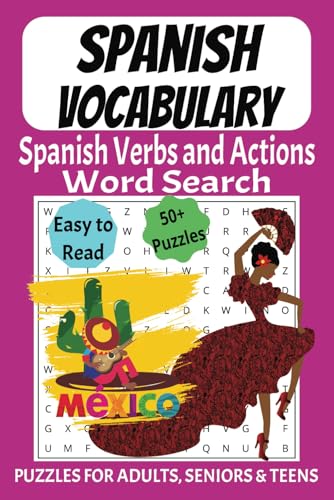 Spanish Vocabulary Word Search Puzzle Book: Word Searches with Easy to Read Print Spanish Vocabulary about Verbs and Actions | 6x9 inches, 110 pages | ... Holidays and Free Times | Fun Memory Exercise Spanish Vocabulary Word Search Puzzle Book: Word Searches with Easy to Read Print Spanish Vocabulary about Verbs and Actions | 6x9 inches, 110 pages | ... Holidays and Free Times | Fun Memory Exercise von Independently published
