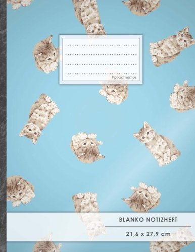 Blanko Notizbuch • A4-Format, 100+ Seiten, Soft Cover, Register, „Katzen“ • Original #GoodMemos Blank Notebook • Perfekt als Zeichenbuch, Skizzenbuch, Sketchbook, Leeres Malbuch von Goodmemos