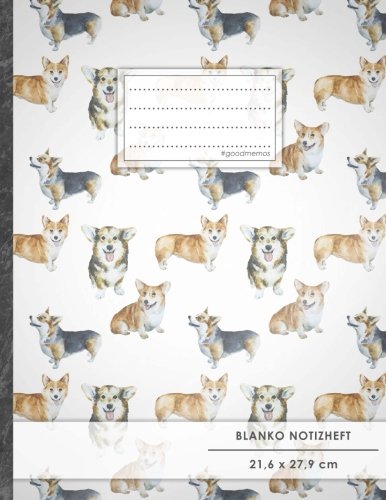 Blanko Notizbuch • A4-Format, 100+ Seiten, Soft Cover, Register, „Niedliche Hunde“ • Original #GoodMemos Blank Notebook • Perfekt als Zeichenbuch, Skizzenbuch, Blankobuch, Leeres Malbuch von #GoodMemos Blanko Notizbuch