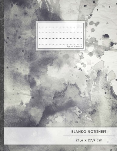 Blanko Notizbuch • A4-Format, 100+ Seiten, Soft Cover, Register, „Schwarze Tinte“ • Original #GoodMemos Blank Notebook • Perfekt als Zeichenbuch, Skizzenbuch, Blankobuch, Leeres Malbuch