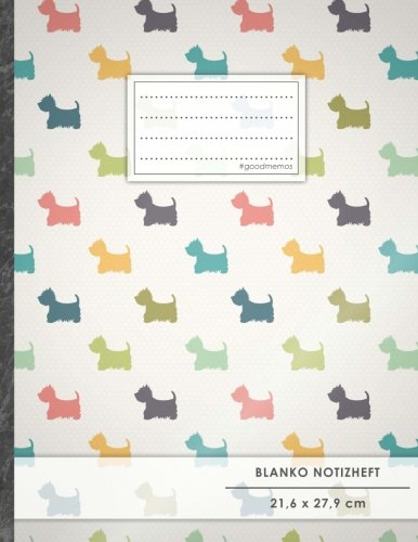 Blanko Notizbuch • A4-Format, 100+ Seiten, Soft Cover, Register, „Westie Terrier“ • Original #GoodMemos Blank Notebook • Perfekt als Zeichenbuch, Skizzenbuch, Sketchbook, Leeres Malbuch von #GoodMemos Blanko Notizbuch