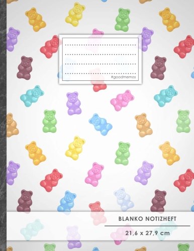 Blanko Notizbuch • A4-Format, 100+ Seiten, Soft Cover, Register, „Gummibären“ • Original #GoodMemos Blank Notebook • Perfekt als Zeichenbuch, Skizzenbuch, Sketchbook, Leeres Malbuch von #GoodMemos Blanko Notizbuch