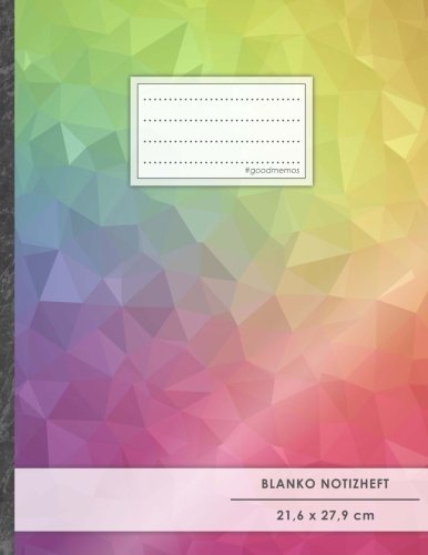 Blanko Notizbuch • A4-Format, 100+ Seiten, Soft Cover, Register, „Regenbogen“ • Original #GoodMemos Blank Notebook • Perfekt als Zeichenbuch, Skizzenbuch, Sketchbook, Leeres Malbuch