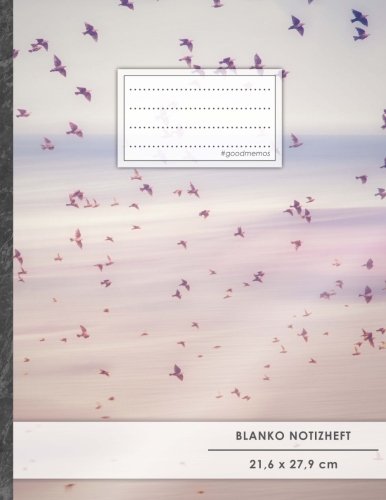 Blanko Notizbuch • A4-Format, 100+ Seiten, Soft Cover, Register, „Vogelschwarm“ • Original #GoodMemos Blank Notebook • Perfekt als Zeichenbuch, Skizzenbuch, Sketchbook, Leeres Malbuch