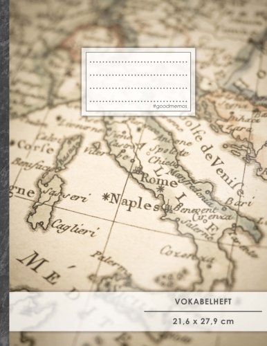 VOKABELHEFT DIN A4 • 50+ Seiten, Soft Cover, Register, 2 Spalten, Erfolgs-Tacker, "Italienische Karte" • Original #GoodMemos Schulheft • Sprachen und Vokabeln leicht lernen, Lineatur 53 VOKABELHEFT DIN A4 • 50+ Seiten, Soft Cover, Register, 2 Spalten, Erfolgs-Tacker, "Italienische Karte" • Original #GoodMemos Schulheft • Sprachen und Vokabeln leicht lernen, Lineatur 53