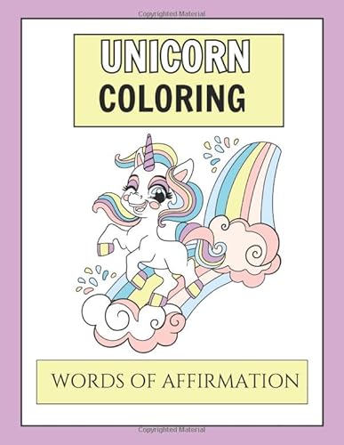 Unicorn Coloring: Words of affirmation von Independently published