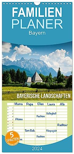 Familienplaner 2024 - Bayerische Landschaften mit 5 Spalten (Wandkalender, 21 cm x 45 cm) CALVENDO