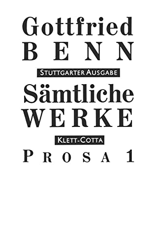 Sämtliche Werke Bd. 3: Prosa 1