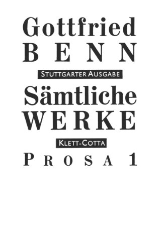 Sämtliche Werke Bd. 3: Prosa 1