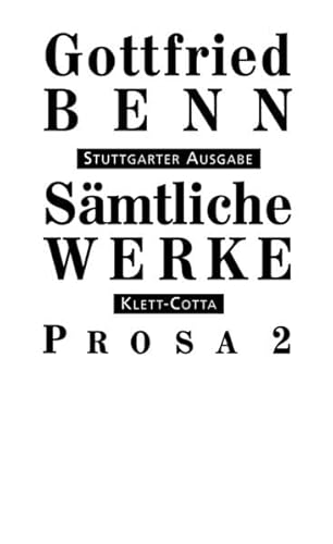 Sämtliche Werke Bd. 4: Prosa 2 von Klett-Cotta