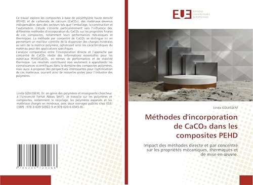 Méthodes d'incorporation de CaCO¿ dans les composites PEHD: Impact des méthodes directe et par concentré sur les propriétés mécaniques, thermiques et de mise en ¿uvre. von Éditions universitaires européennes