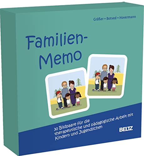 Familien-Memo: 30 Bildpaare für die therapeutische und pädagogische Arbeit mit Kindern und Jugendlichen. Mit 16-seitigem Booklet in stabiler Box, Kartenformat 6,5 x 6,5 cm. (Beltz Therapiespiele)